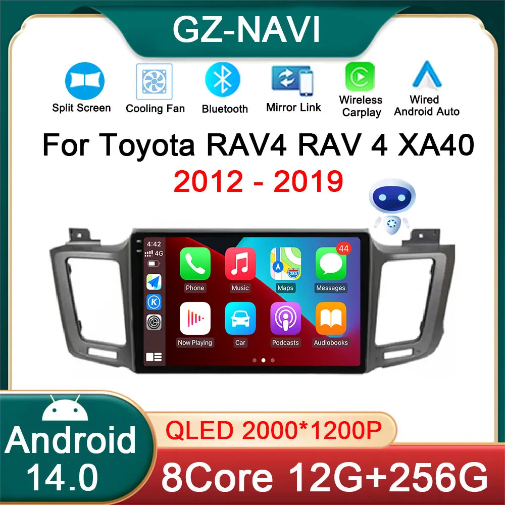 

Car radio For Toyota RAV4 RAV 4 XA40 2012 - 2019 4G Carplay Android 14 Auto Car Stereo Multimedia Player DSP WIFI 360 Camera