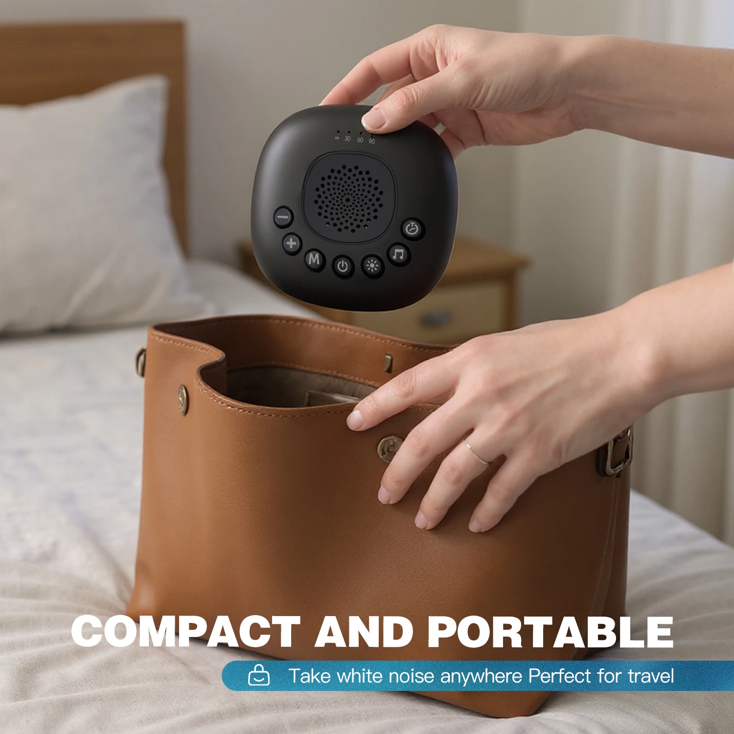 Máquina portátil de ruído branco com 20 sons RGB luz noturna ajuda para dormir para bebês/crianças/adultos temporizador bateria recarregável viagem