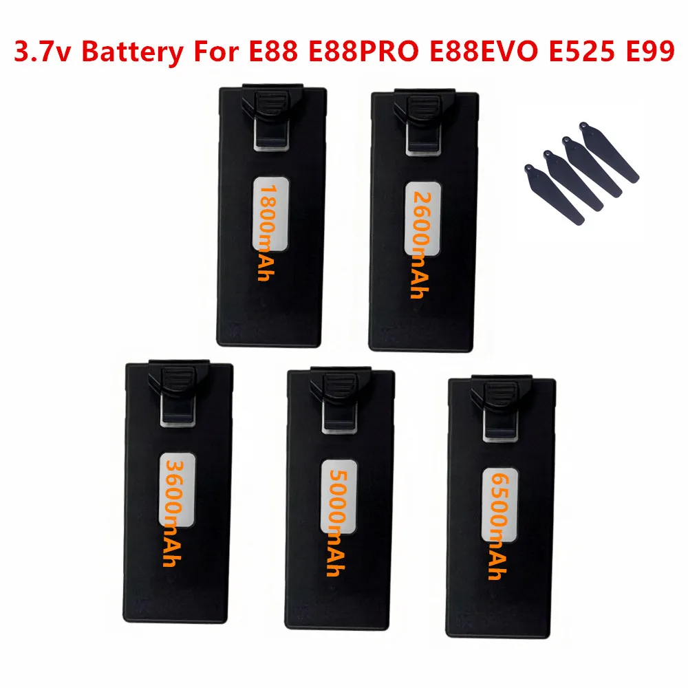 3.7V 1800/3600/5000/6500mAh Battery for E88 E88PRO E88MAX E525 E99 E99PRO E99S P1 P5PRO K3 S1 P8 K6MAX K9MAX S1S UAV Battery