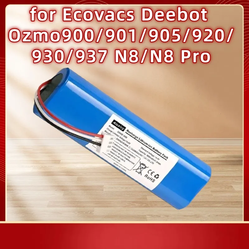 

3500mAh 14.4V Li-ION Replacement Battery, for Ecovacs Deebot Ozmo 900/901/905/920, Ideal Spare Part for Robot Vacuum Power