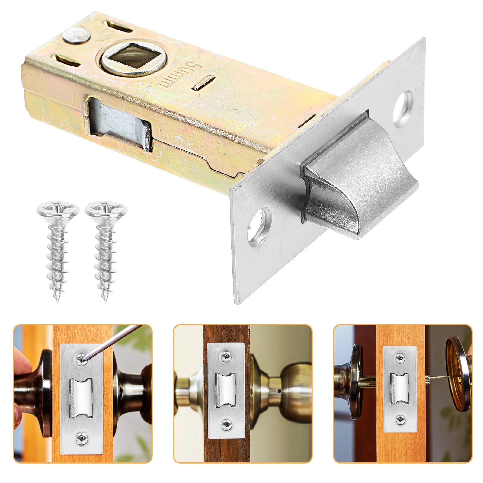 

Lock Accessories Tubular Mortice Latch Invisible Deadbolt Hardware Interior Adjustable Passage Exterior Knob Parts Long Lasting