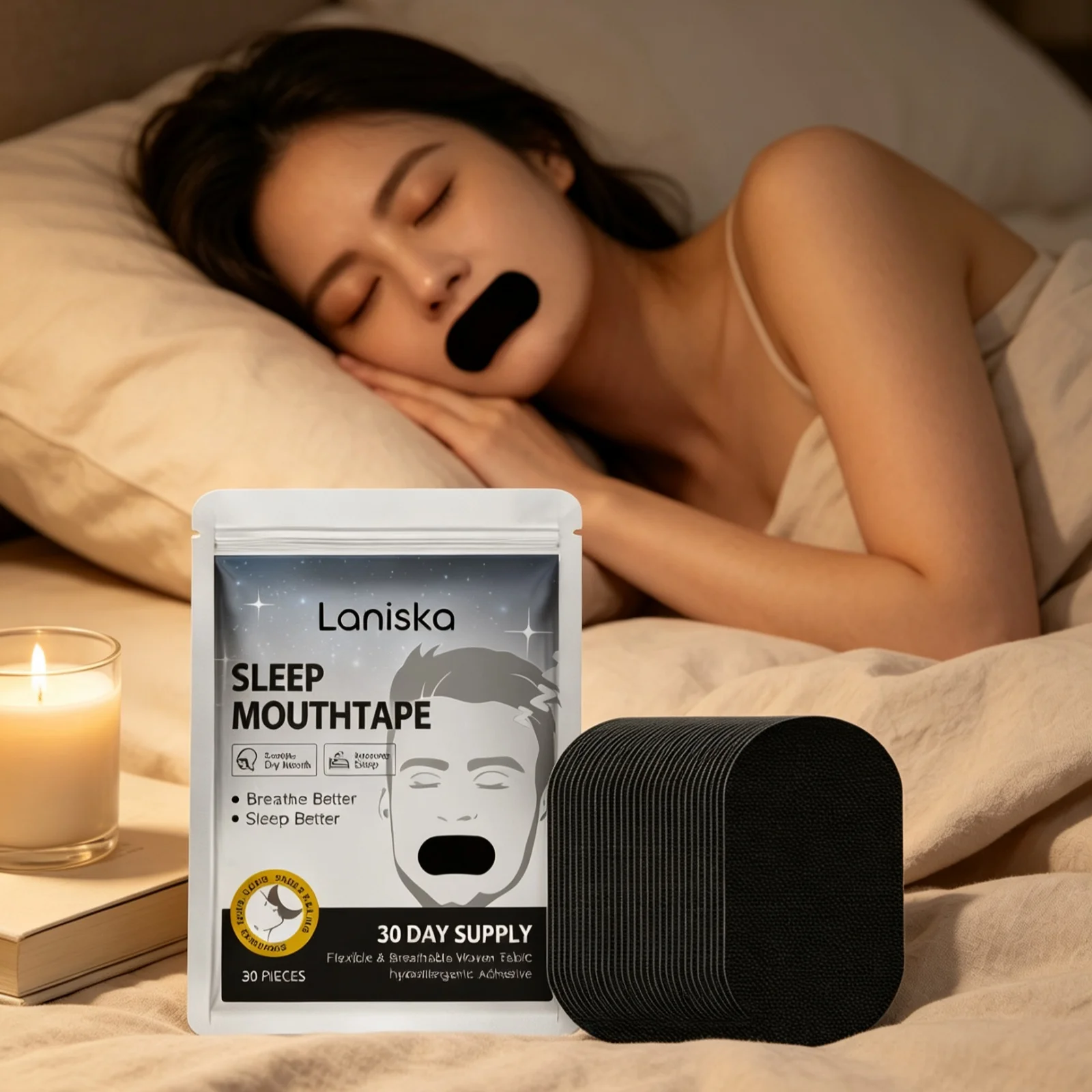 Sleeping Mouth Closing Patch Flexible Breathable Reduce Dry Improve Sleeping Quality Mouth Correction Anti Snoring Sleep Patch