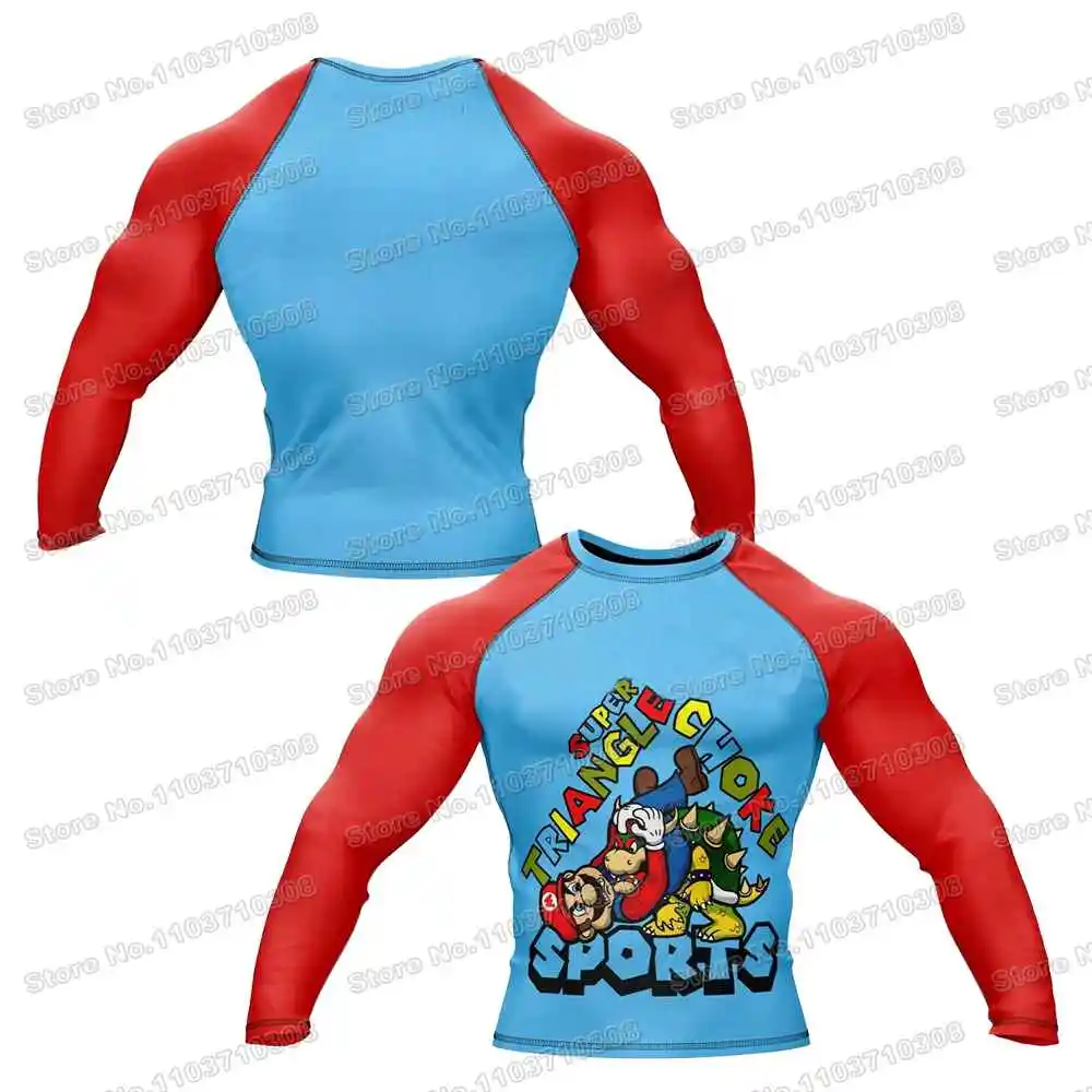 Super Triangle Choke Rash Guards Surfing Beach Trousers Swimwear Diving Gym Long sleeves MMA BJJ Men Jiu Jitsu Fitness Sets