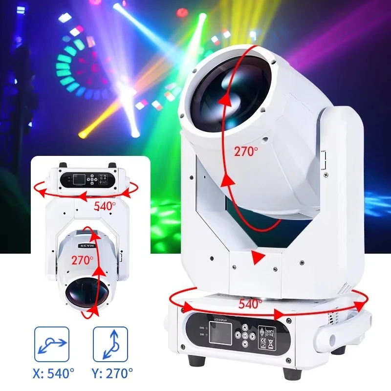 White 230W 7R Moving Head Beam Light – Ultra-Sharp Rainbow Effect for Wedding, Stage & Disco