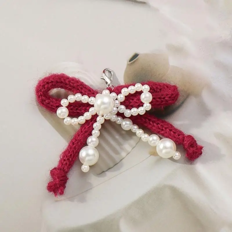 Bowknot Punkด้านข้างCharmรองเท้ากระเป๋าถือจี้สำหรับสาวสไตล์Bootไข่มุกกางเกงStreetเสื้อผ้าCharm