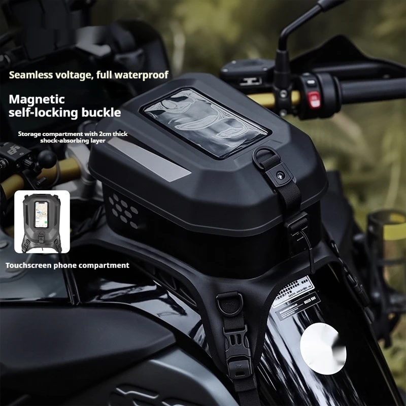 For Motorcycle Magnetic Tank Bag Waterproof Quick Release 3-12L Phone Navigation No-Drill Accesorios Moto