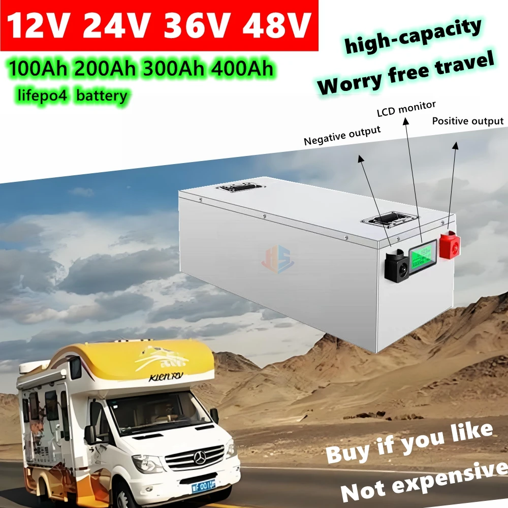 

HS 12V 200AH 300AH 400Ah 24V 150Ah 200Ah 36V 48V 100Ah Lifepo4 lithium battery eu deep cycle for car audio solar system boat