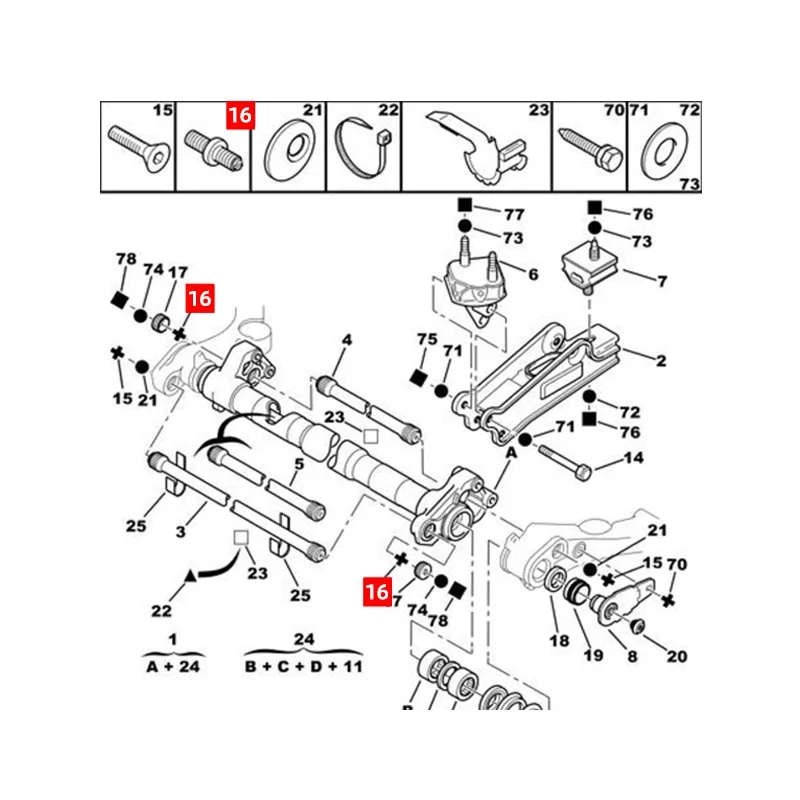 

Rear Suspension Torsion Bar Rear Axle Double Head Screw 1pc for Citroen ZX Xsara C-Elysee Brand New