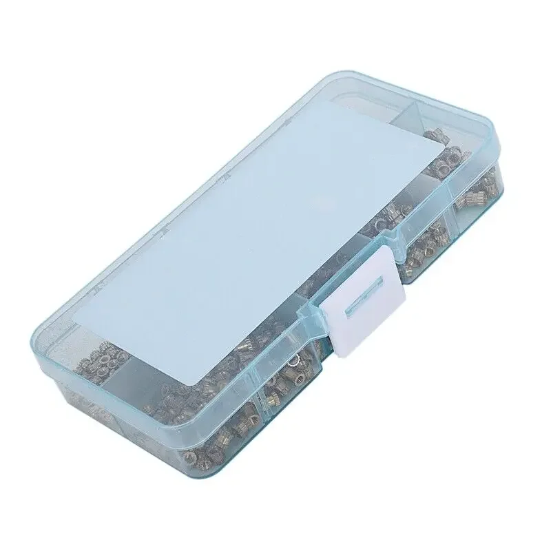 500pcs Knurled Insert Nuts Assortment Kit Wear Resistant Precision Thread Insertion Woodworking Surfaces Hardware Tools