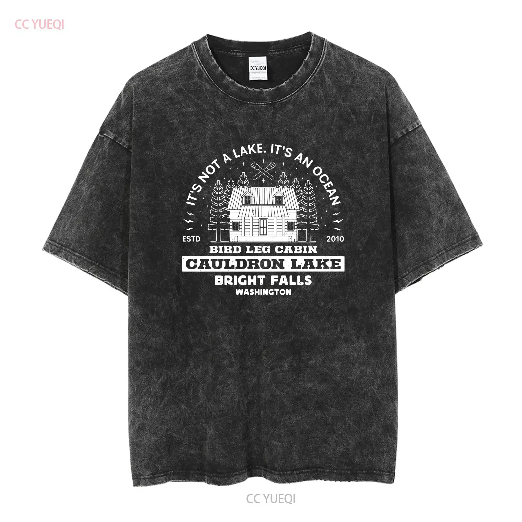 Cauldron Lake Cabin Emblem T Shirt Alan Wake Video game Gaming Gamer Survival Horror Bright Falls Control vintage Washed