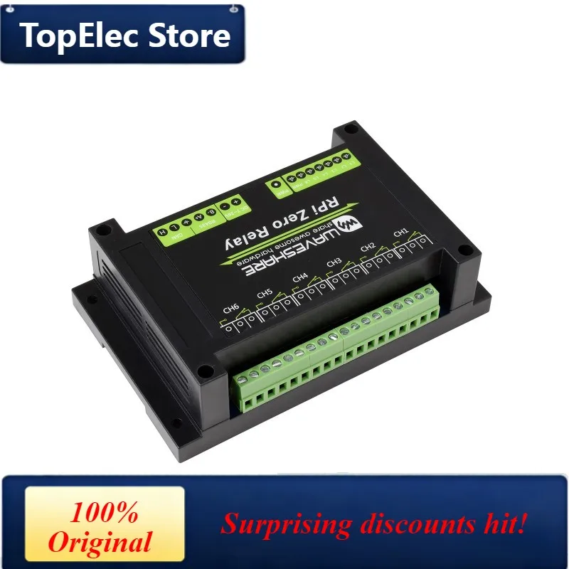 TopElec Industrial 6-ch Relay Module for Raspberry Pi Zero, RS485/CAN, Isolated Protections