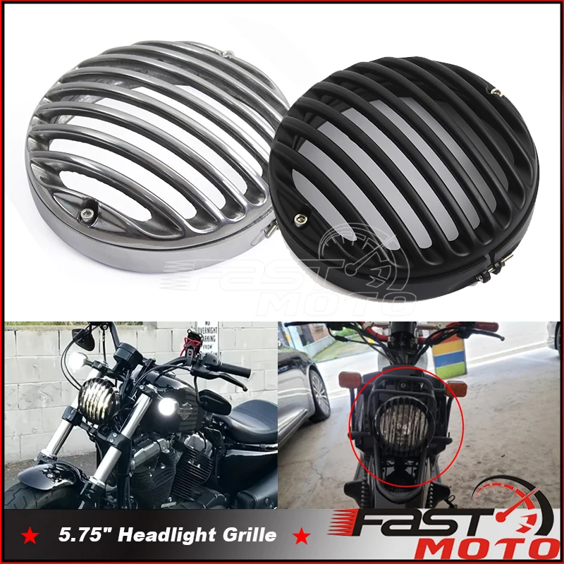 

Motorcycle 5.75inch 5 3/4" Led Headlight Grill Cover For Harley Sportster XL 883 1200 Iron Custom XL1200C XL883 Chopper Bobber