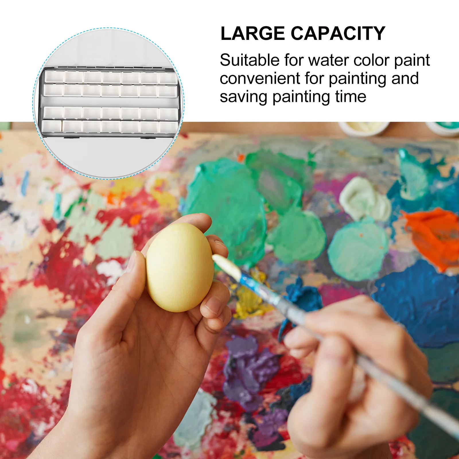 

1 Set Black Compact Watercolor Paint Box Iron Plastic Storage Case For Artists Large Capacity Empty Pan Container Portable Metal