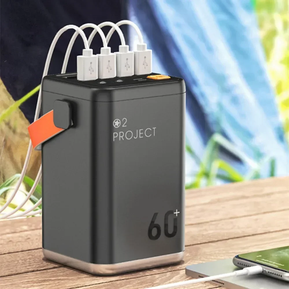 60000/100000mAh Outdoor Portable Power Bank External Battery Pack PD 30W Fast Charger For Xiaomi iPhone mobile power station