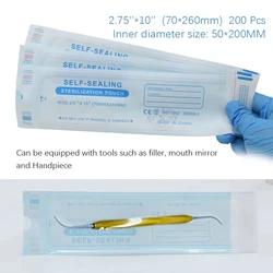 200Pcs/Pack Disposable Dental Self-Sealing Sterilization Pouch Storage Bag Big Small Size Optional