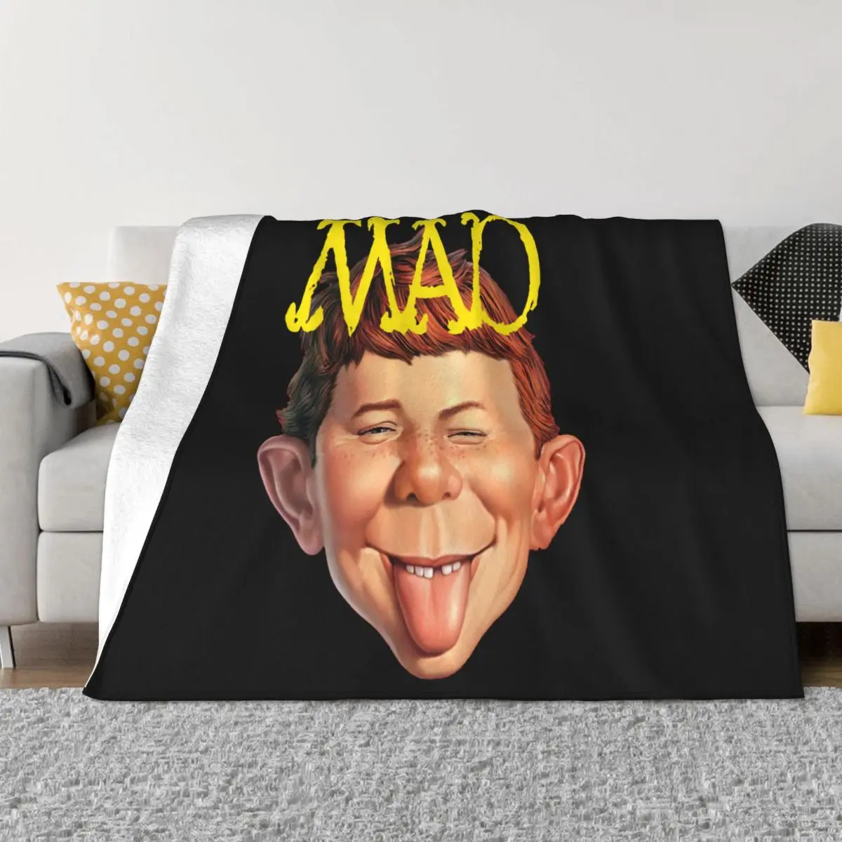 Mascot Mad Magazine Alfred Eneuman Cool Mens Cotton Harajuku Famous Any Logo Women Halloween Throw Blanket