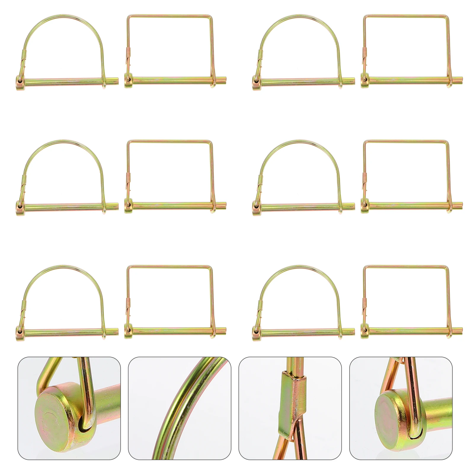

12pcs 6x70 Square Pins Coupler Shaft Locking Hitch Galvanized Wire Retainer for Lawn Garden Trailer Truck Boat Tools