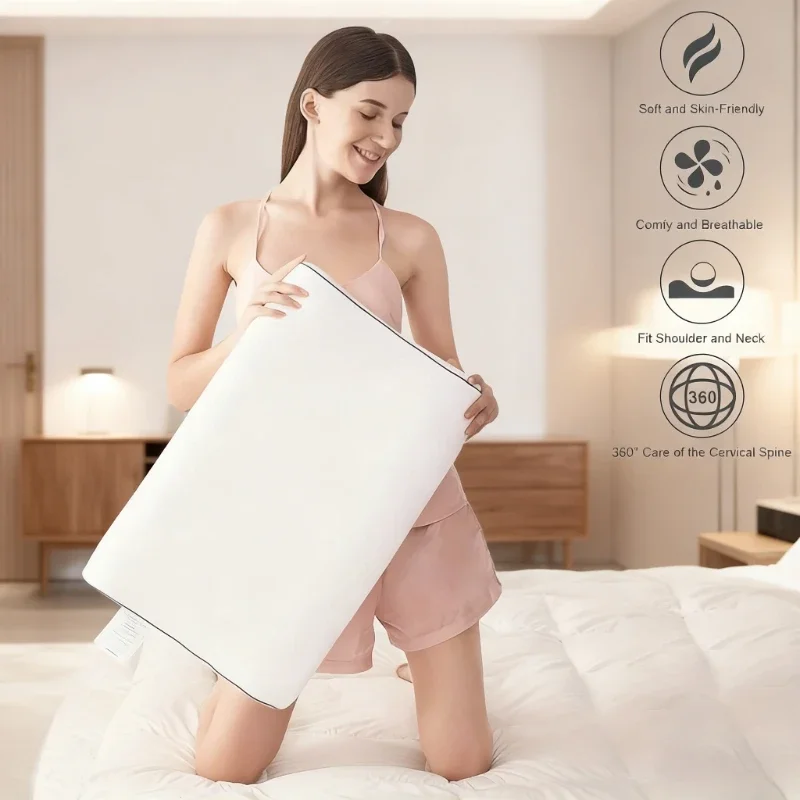 قطعة واحدة من وسادة الرقبة، وسائد رغوة الذاكرة للنوم، وسادة عنق الرحم لاسترخاء الرقبة، وسادة للاسترخاء في الرقبة والكتف