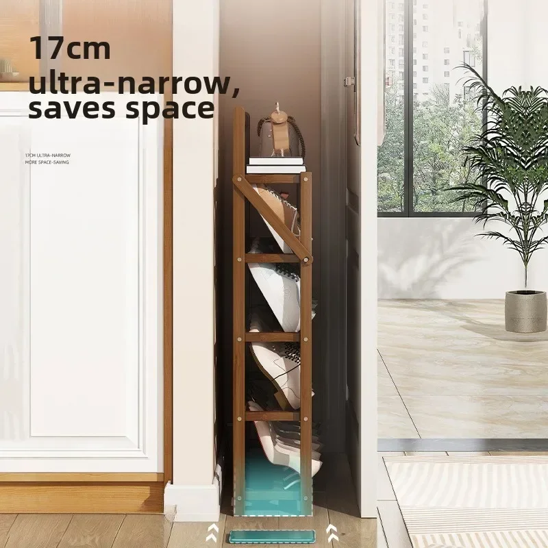 Simple Home Shoe Rack Inclined Multi-layer Shoe Cabinet Entrance Door Living Room 17CM Thin Home Decor Furniture Accessories