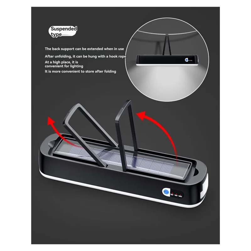 

【Косберегающий】3600 мАч солнечный перезаряжаемый фонарь для кемпинга Power Bank 3 режима освещения светодиодный светильник для палатки рабочая лампа для гаража