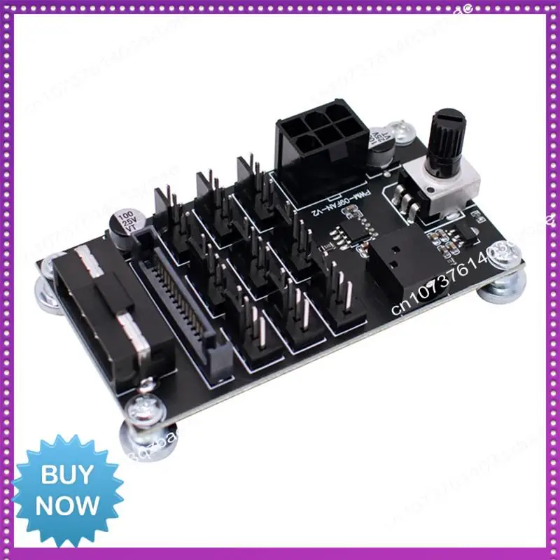 

Горячий Ltem компьютерный корпус ШИМ жестокий контроллер скорости вентилятора 9-полосный 12 В ШИМ 4-контактный контроллер вентилятора высокой мощности регулятор скорости вентилятора