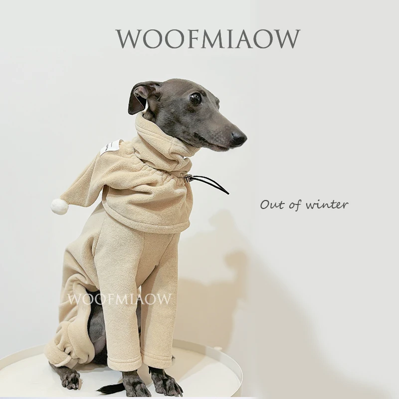 

Fashion Soft Winter Dog Clothes Greyhound Costumes with Hat Dog Warm Apparel Whippet Coat Italian Greyhound Jumpsuit