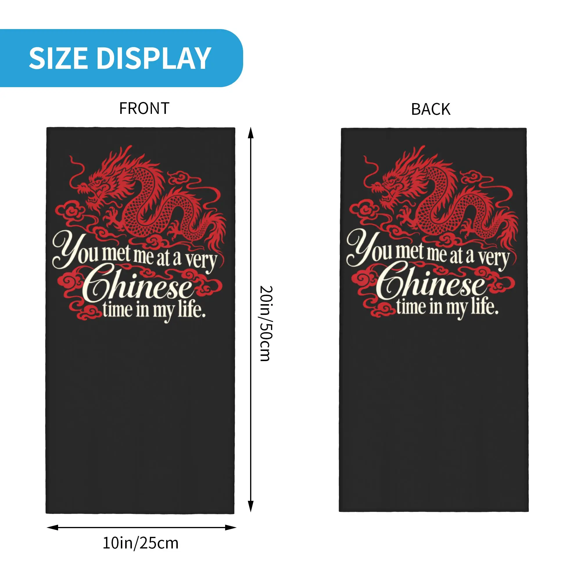 Met Me At A Very Chinese-Time Bandana Neck Cover Printed Dragon Funny Balaclavas Magic Scarf Multi-use Headwear Outdoor Adult