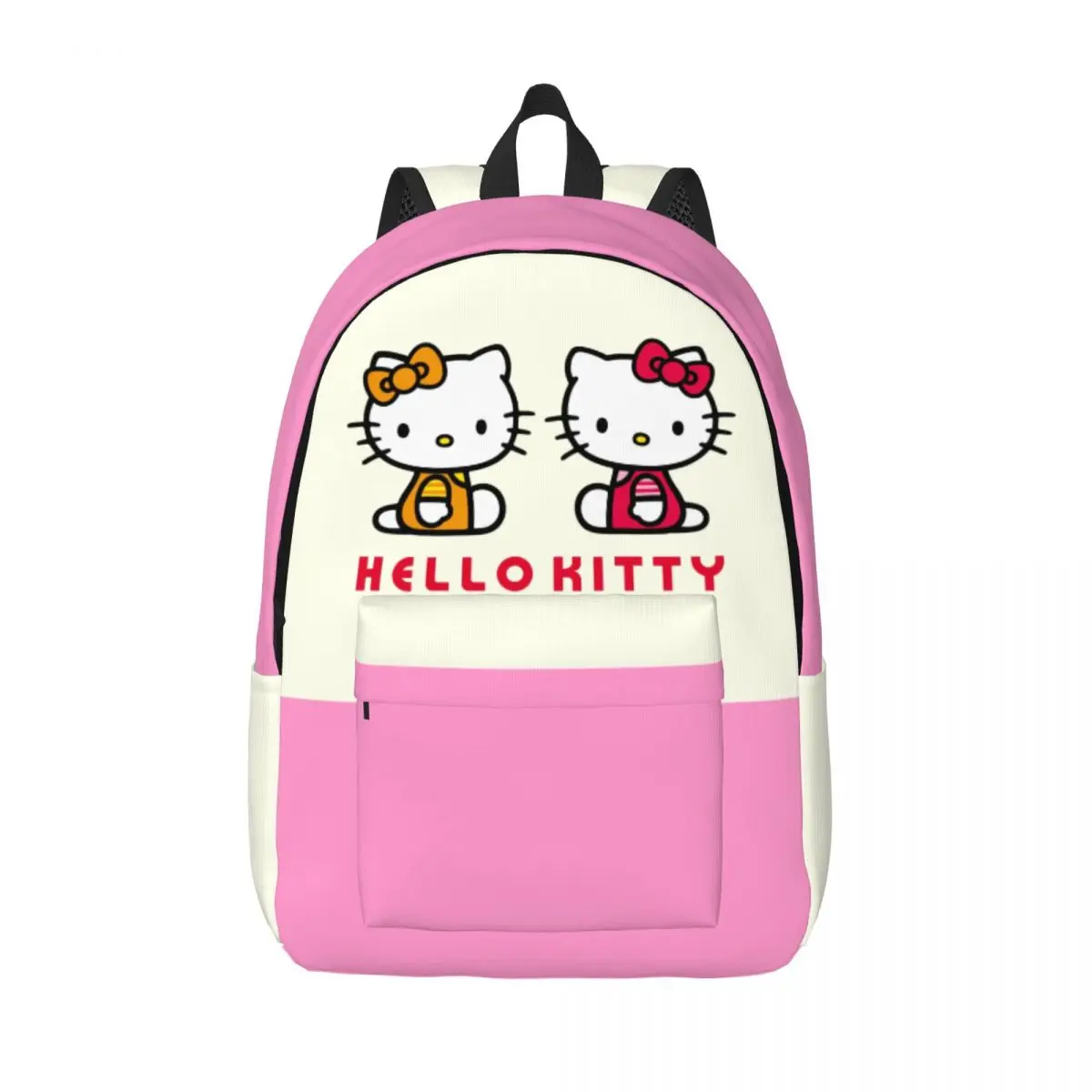 Backpack Sit Retro Washable Hello Kitty Couple Back To School Gift Dual-Use Knapsack Camping