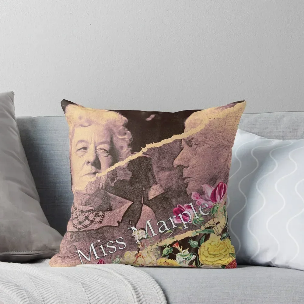 

Miss Marple and Mister Stringer, Margaret Rutherford, Agatha Christie Throw Pillow ornamental pillows pillow