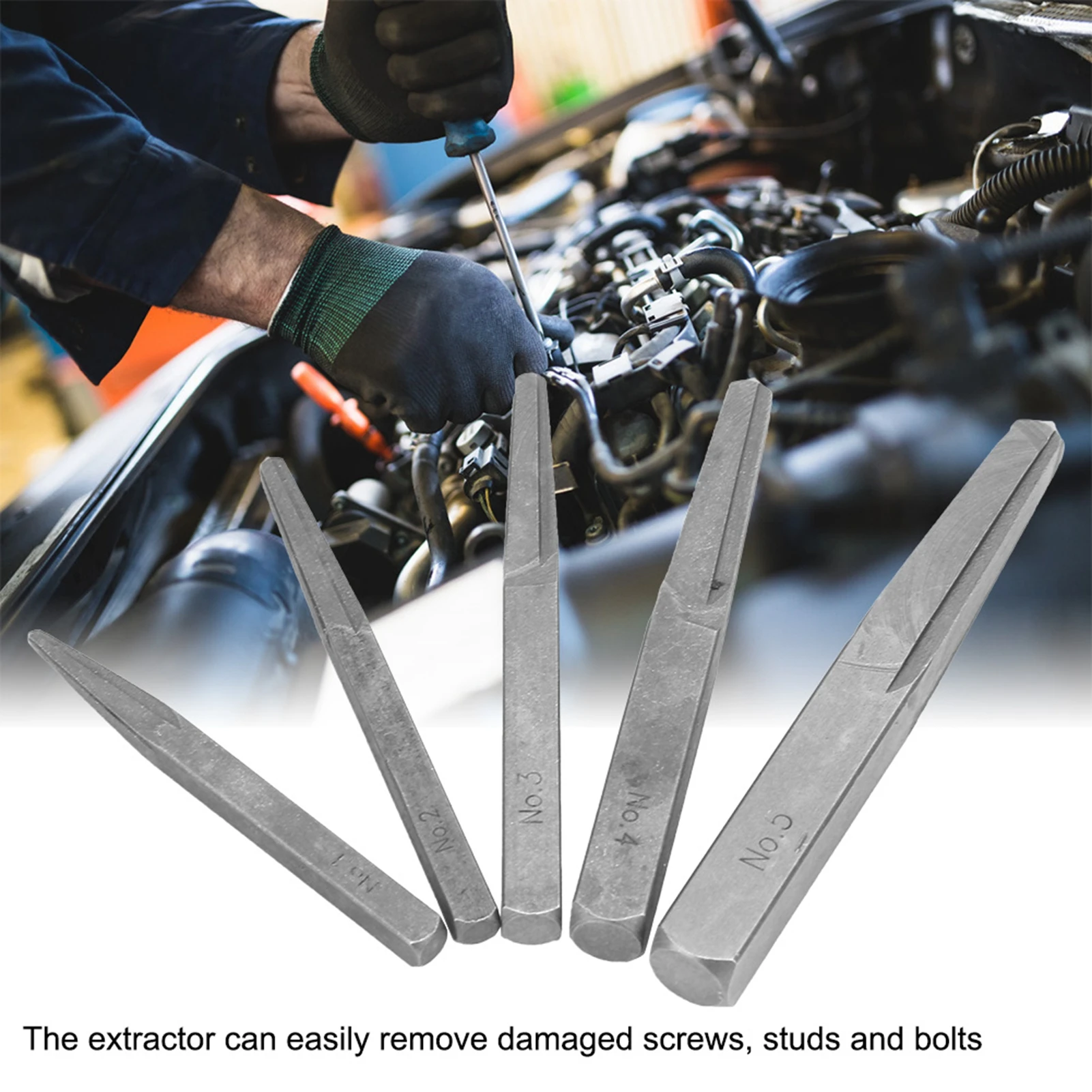 5 قطعة المسمار النازع المسمار النازع كسر التالفة الترباس سهلة خارج أداة إزالة الصواميل نوع