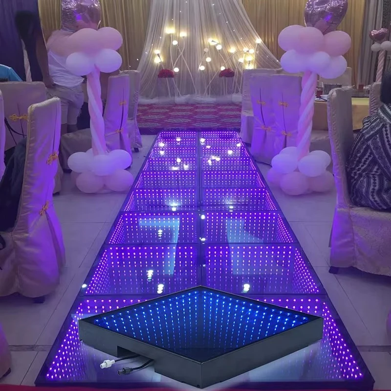 Infinity Led Dance Floor Stage Background Light Matrix Mirror Square Lamp Custom Made 3D Led Dance Floor Panel