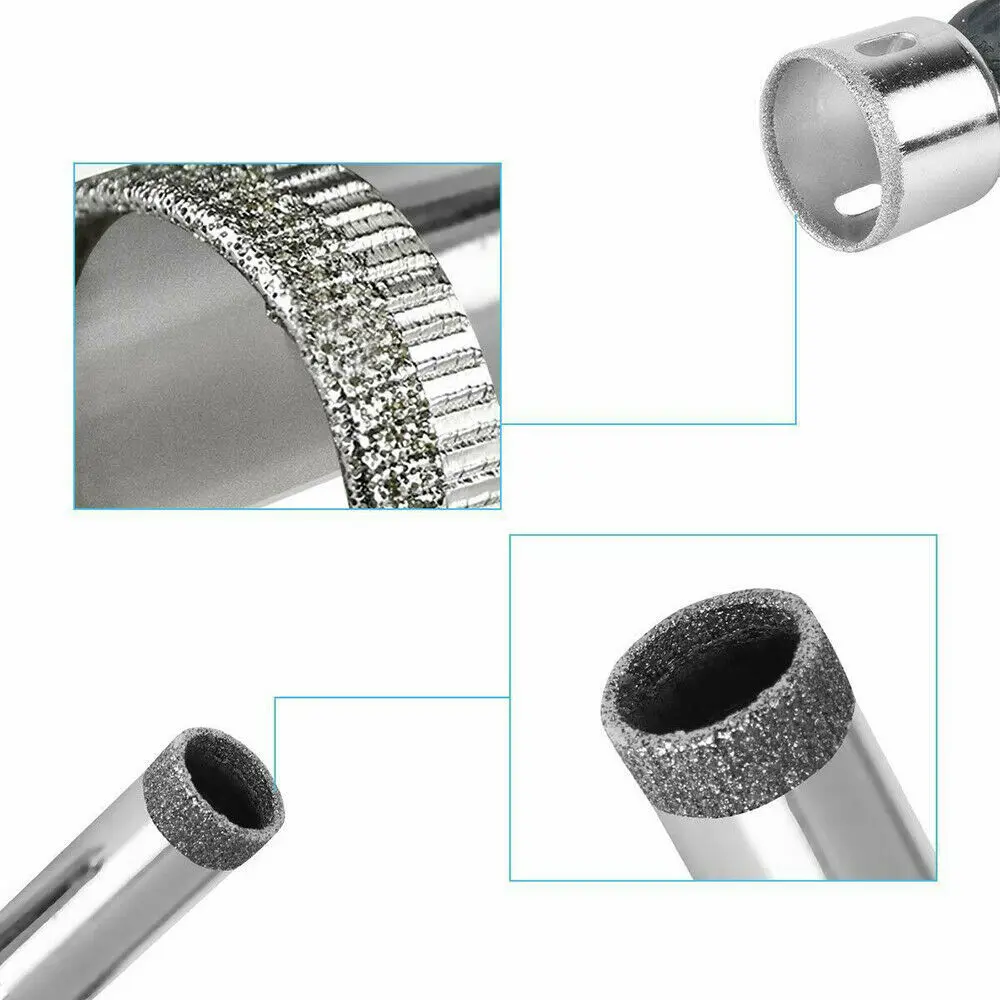 15pcs Diamond Hole Drill Bit Set Tile Coated Marble Glass Ceramic Porcelain Hole Saw Drilling Bits Kit Power Tools Accessories