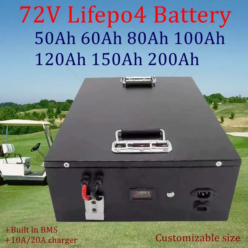 

LifePo4 Lithium Battery 72V 50Ah-200Ah for Golf Cart Electric Vehicle with Charger High Capacity 60AH 80AH 100AH 120AH 150AH 200