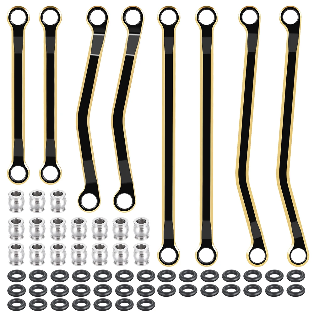 YEAHRUN Brass Heightened Chassis Clearance Link Rod Linkage Set for TRX-4M K10 High Trail Pickup F150 1/18 RC Car Upgrade Parts