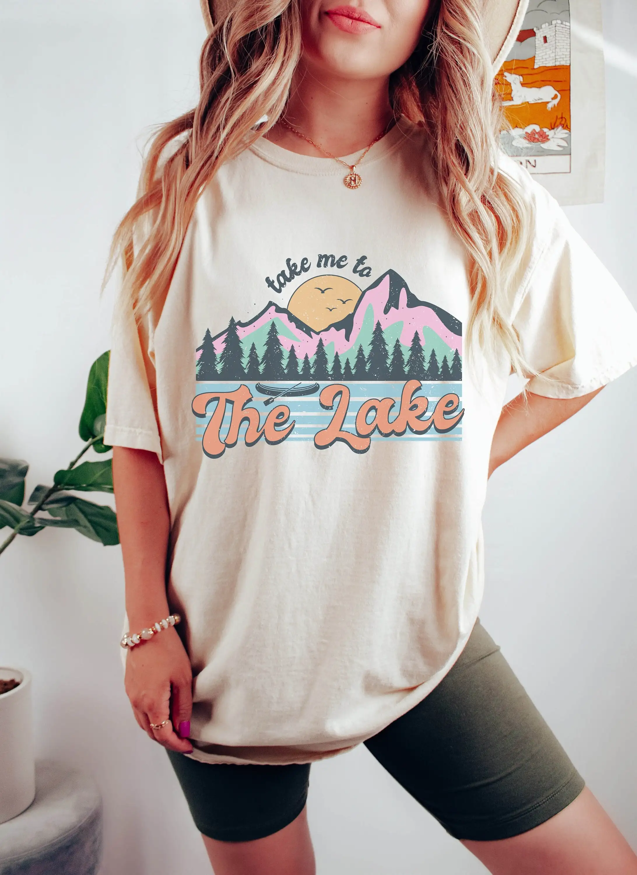 Lake Life T Shirt Granola Girl Retro Summer Take Me to the Vintage House Outdoors Paddle boarding Canoe Nature Lover