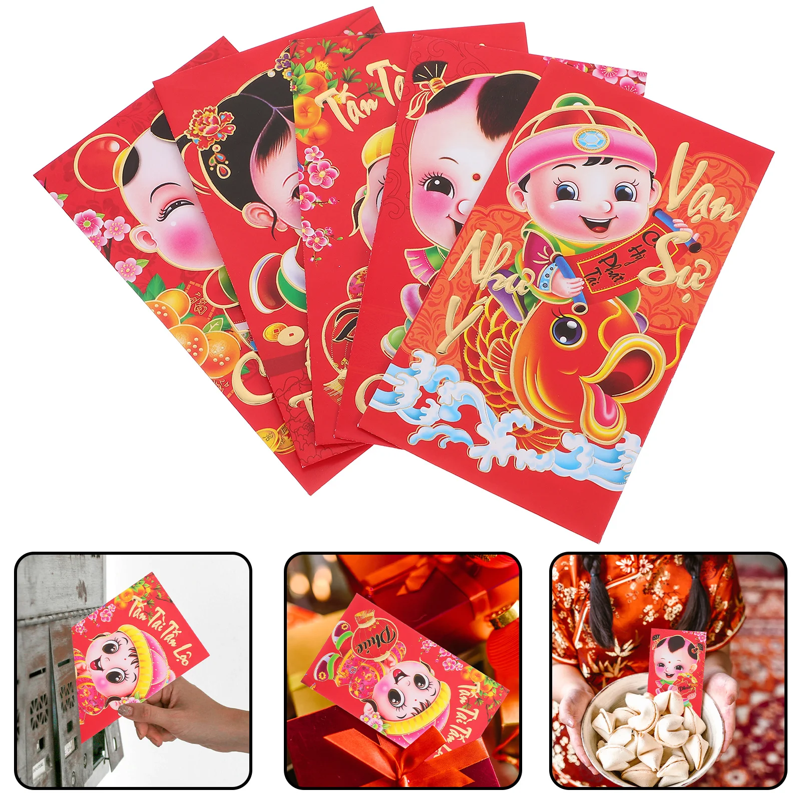 

36 шт. 2025 змеиный год красные конверты уникальный дизайн счастливые мешочки для денег для китайских новогодних торжеств бумажные красные конверты