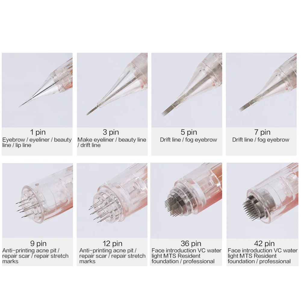 10PCS Bayonet Cartridge / Screw Cartridge Micro Needles For Derma Pen 9/12/24/36/42/ Nano Needles Electric Derma. Pen Cartridge