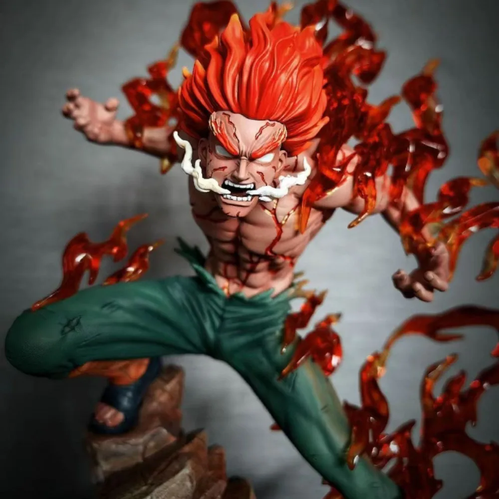 

Naruto Night Guy GK Anime Action Figure 26cm PVC Static LED Light Collectible Statue Replaceable Head Desk Decor Toys Fans Gift