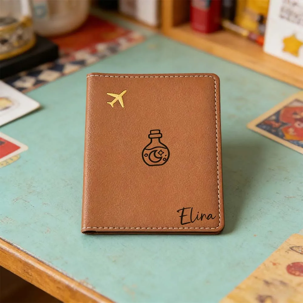 

1 шт. Персонализированная обложка для паспорта с именем, подарок для парня, кожаный органайзер для паспорта, премиум-качество