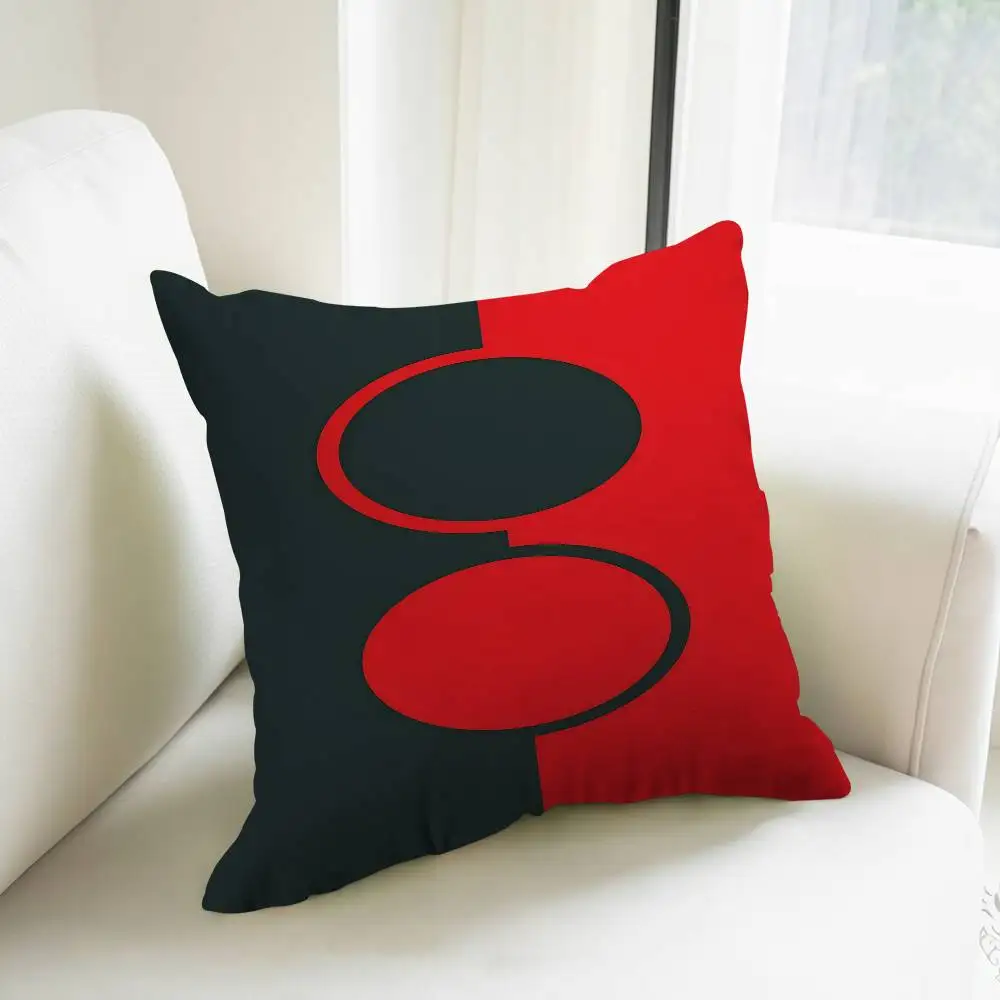 الدوائر الحمراء غطاء الوسادة سيارة رمي كيس وسادة ل أريكة سيارة هدية الكريسماس 40x40 سنتيمتر 45x45 سنتيمتر