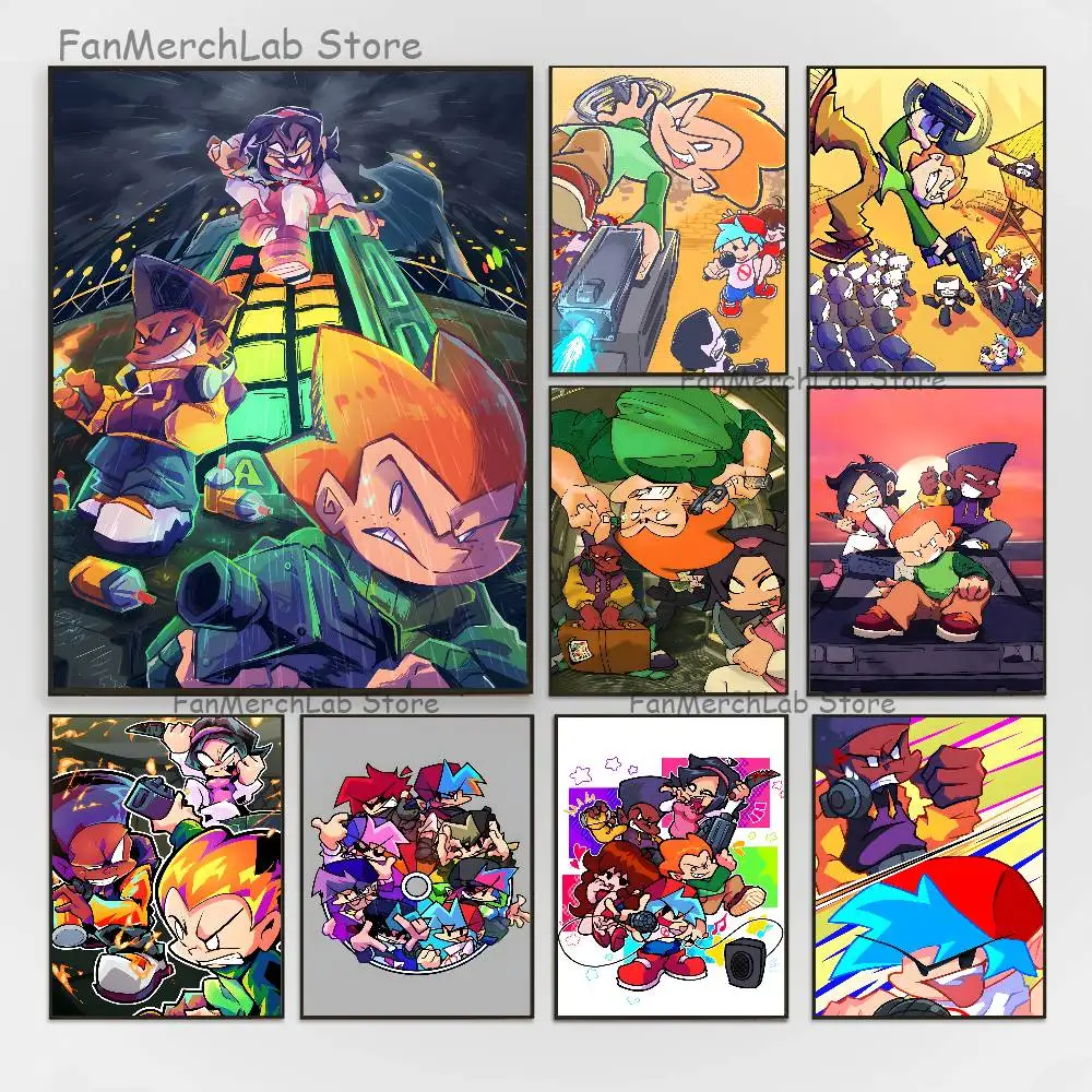 

F-Friday Night F-Funkin Poster Multi-Purpose Wall Art for Living Room Bedroom Office Hallway Bar Home Decor Gift