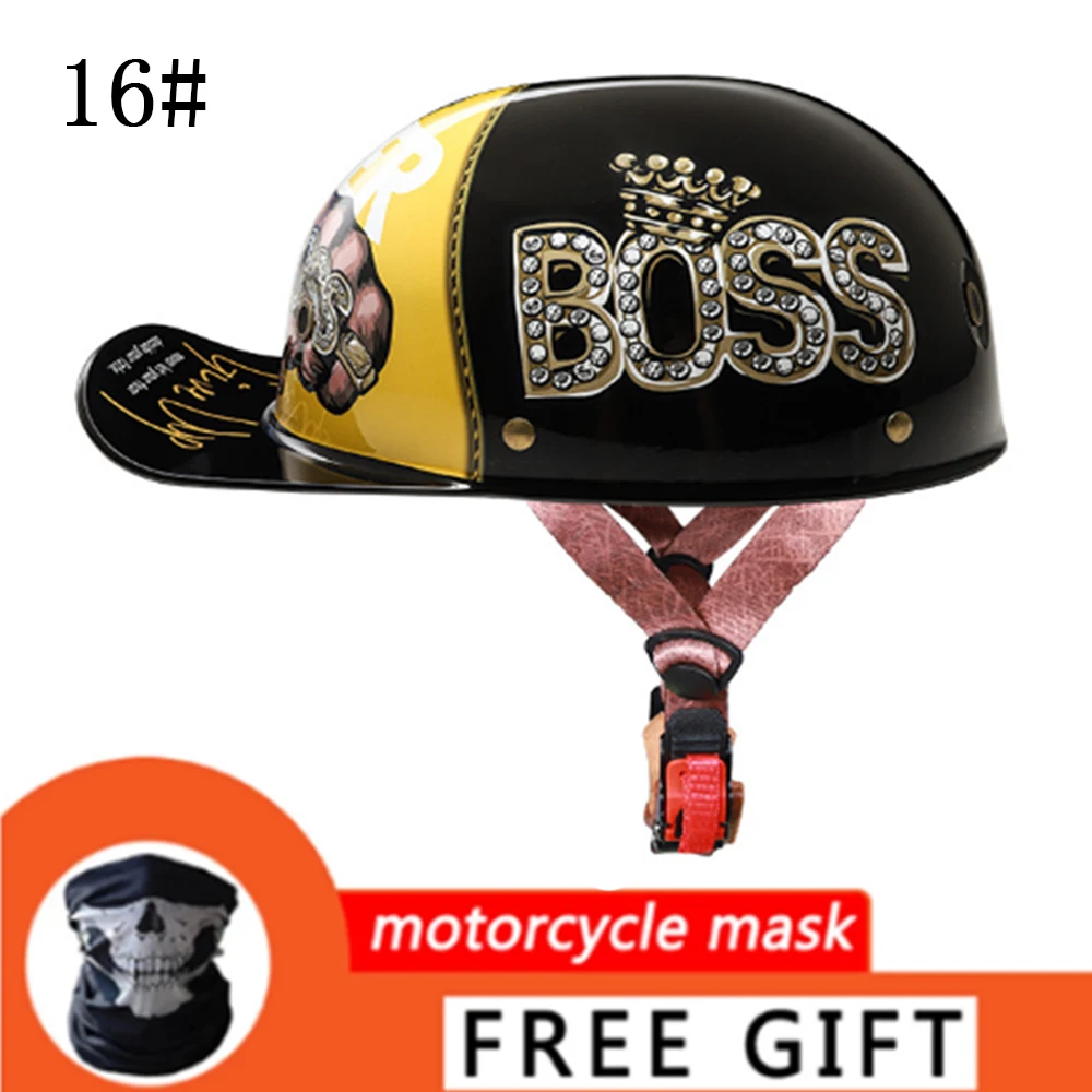 

New Universal Retro Motorcycle Helmets Baseball Helmets Men's and Women's Scooters Half face Retro Four Season Hats