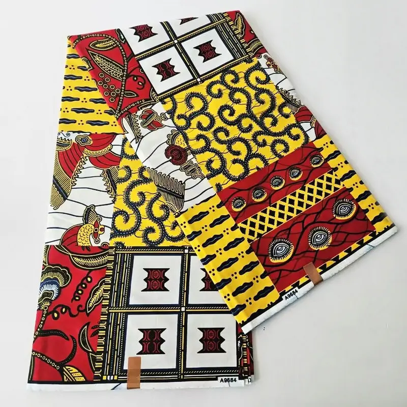 قماش طباعة شمع فائق أفريقي تقليدي 6 ياردات شمع هولندي أصلي مريح Pagne 100% قماش باتيك قطن للخياطة #2