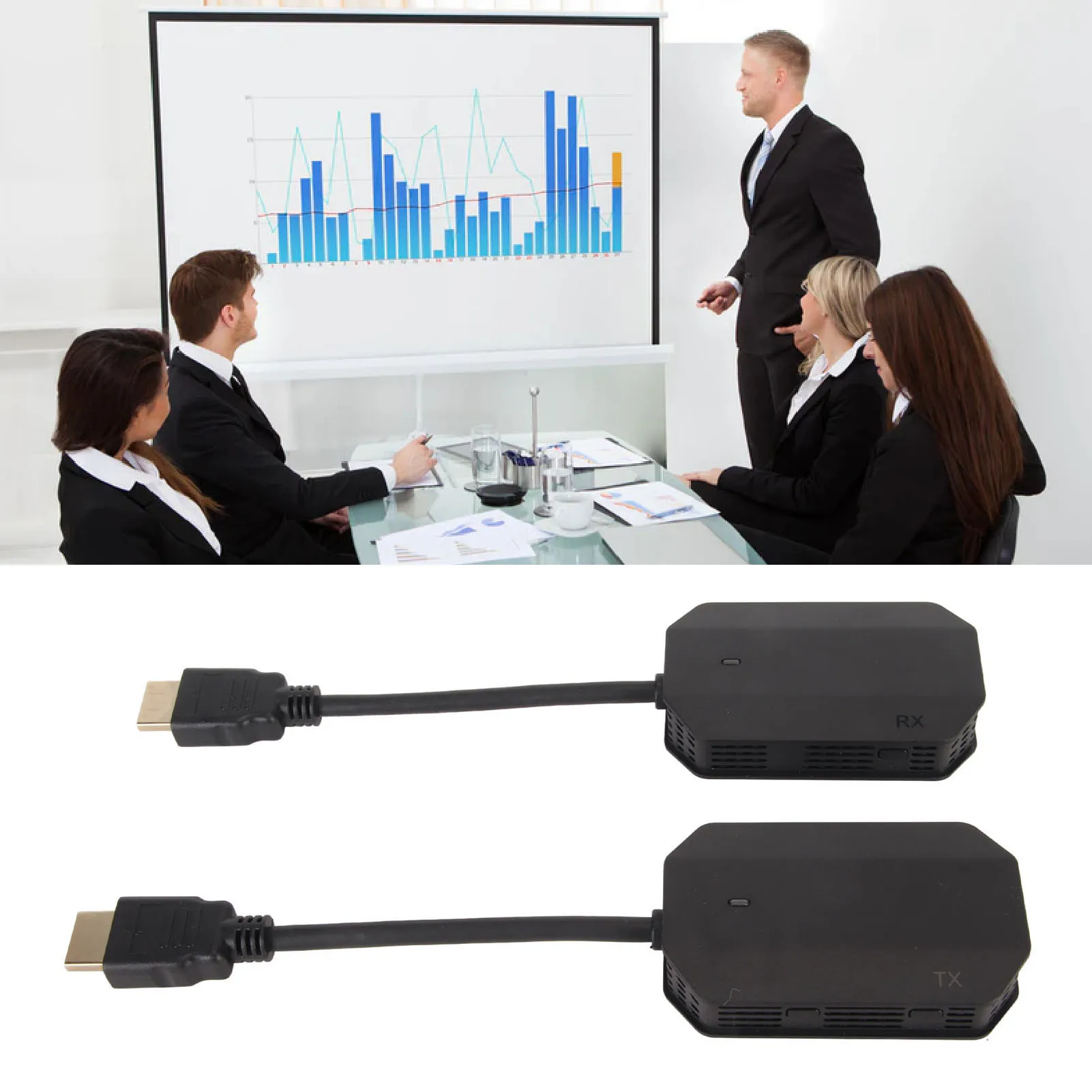 

Комплект беспроводного передатчика-приемника 4K HD HDMI для синхронизации экрана, 5G WiFi AV-синхронизация для монитора