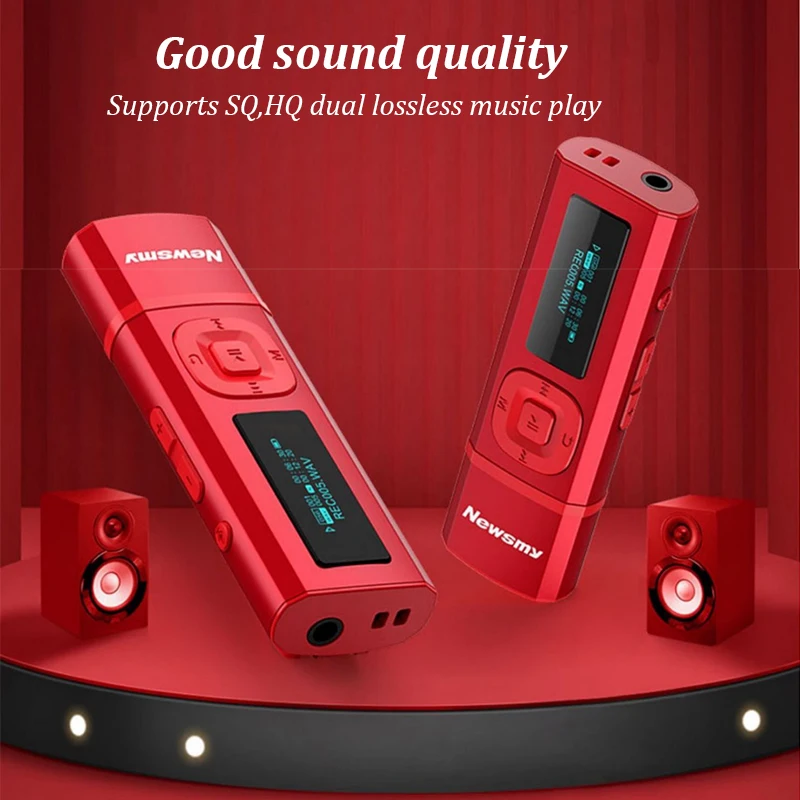 Mini 8GB Bluetooth MP3 Player with LED Screen with FM Radio MIC Support HD Recording TF Card E-book Reading  A-B Repeat