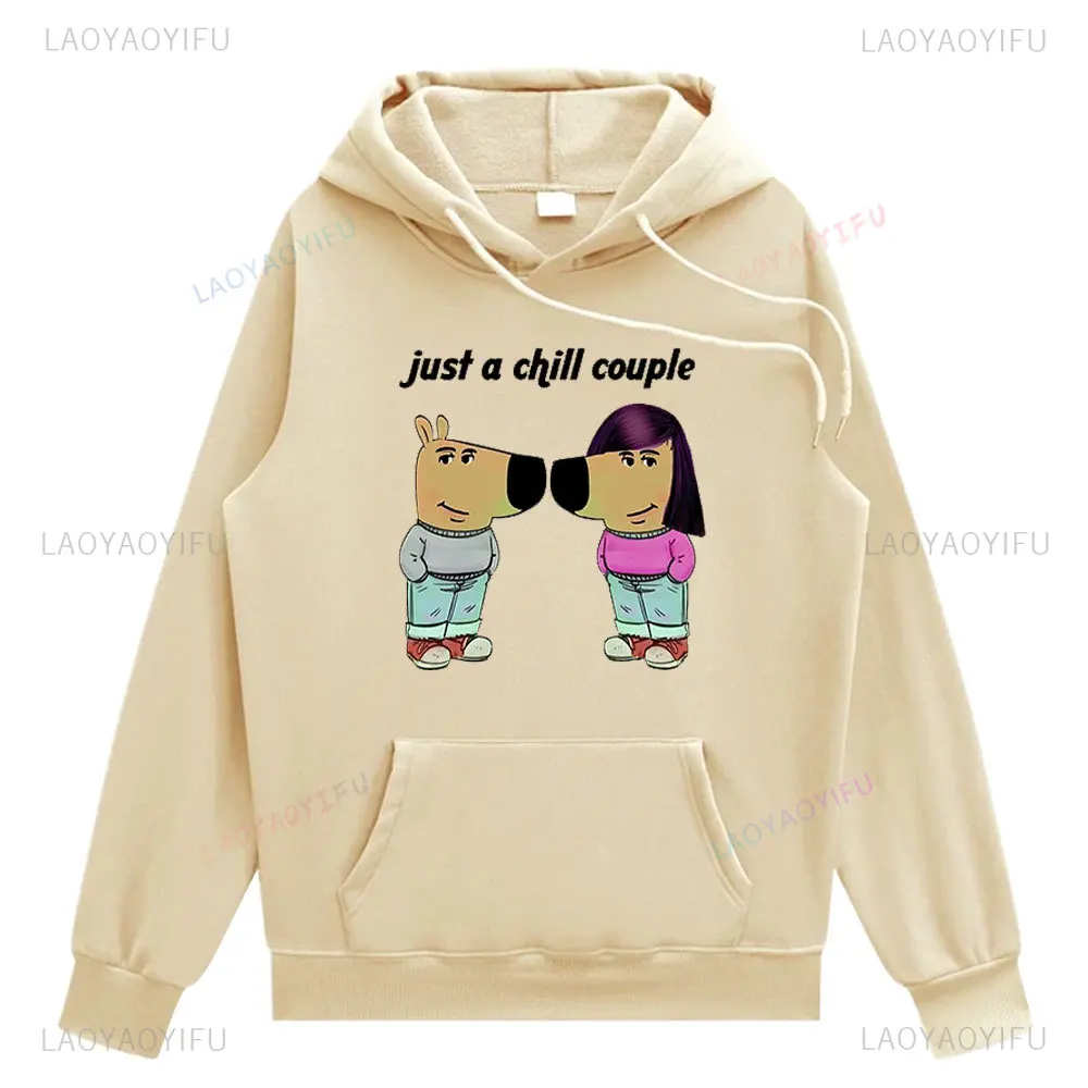 Chill Guy Dog Meme Print Hoodie Harajuku Pullover Tops Man Woman Sweatshirts Fans Gift Unisex Fashion Casual Autumn Winter Tops