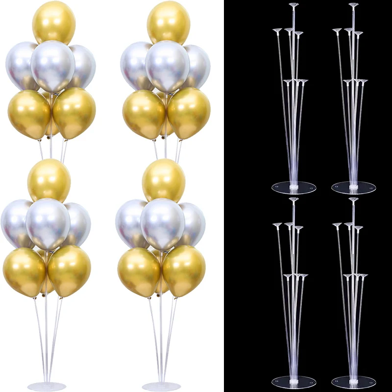 2/4 Sets Urlaub Event Party Tisch Ballon Ständer Klarer Kunststoff Ballonhalter Säulenbogen für Babyparty Geburtstag Party Dekor