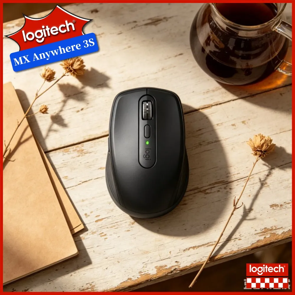 Logitech MX Anywhere 3S Wireless Mouse - 8000 DPI Darkfield, Magspeed Hyper-Scroll, 3-Device Bluetooth, USB-C Charging