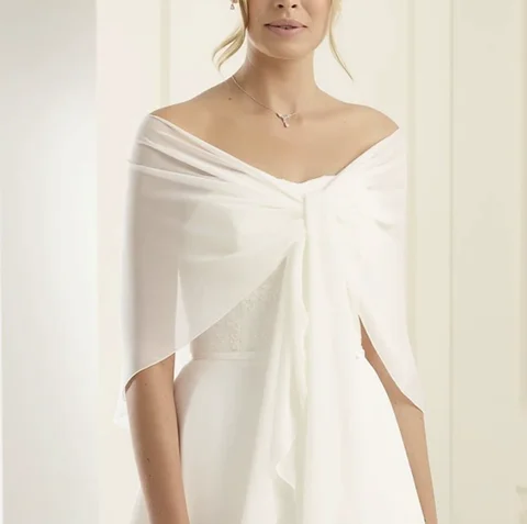 Shawl & Wrap Shawls Women& Wrap Sleeveless Chiffon Wedding Wraps With Pure Color For Event / Party Spring & Summer