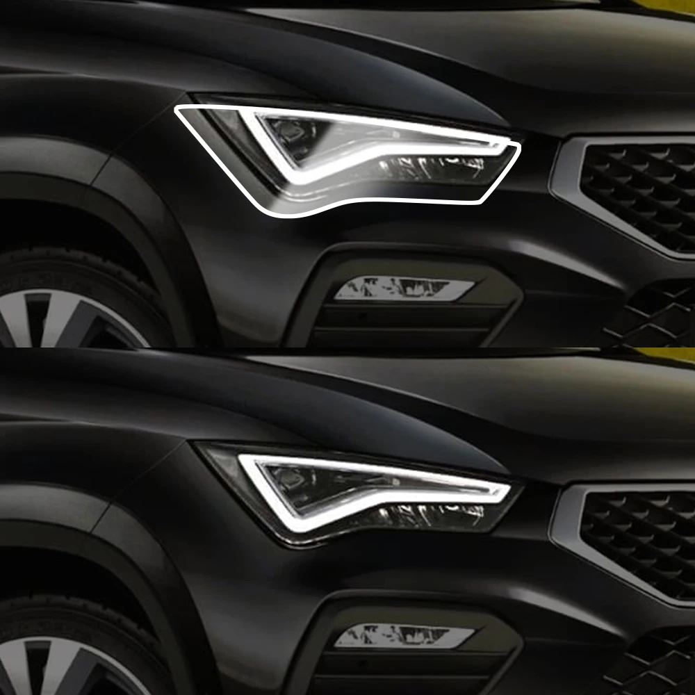 Custom Fit TPU PPF for Seat Cupra Ateca 20-26 High Gloss Smoke Black Pre Cut Headlight Protective Film Anti-Scratch Vinyl Wrap